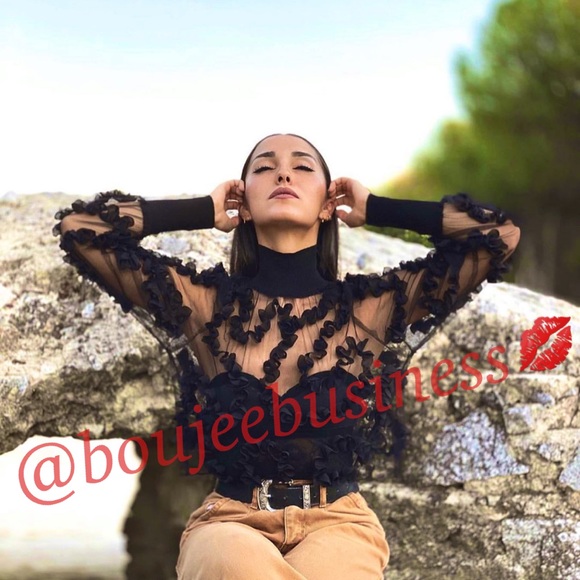 ZARA Semi-Sheer Turtleneck Top - Picture 8 of 11